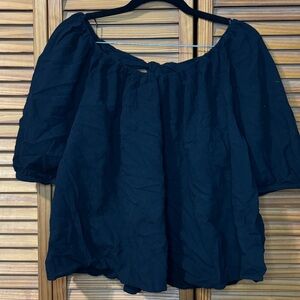 Black Open Back Blouse